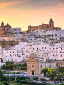 The white houses of Ostuni seen from above