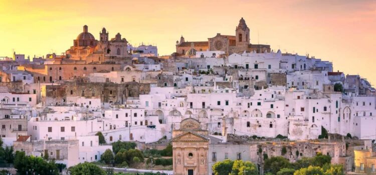 The white houses of Ostuni seen from above