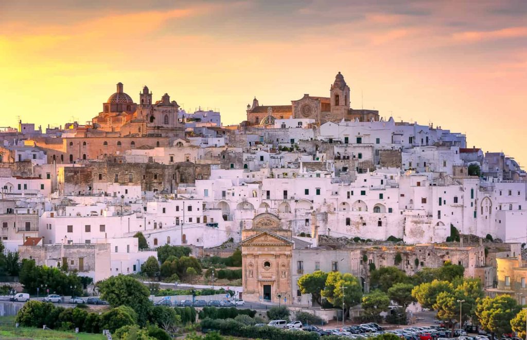 The white houses of Ostuni seen from above