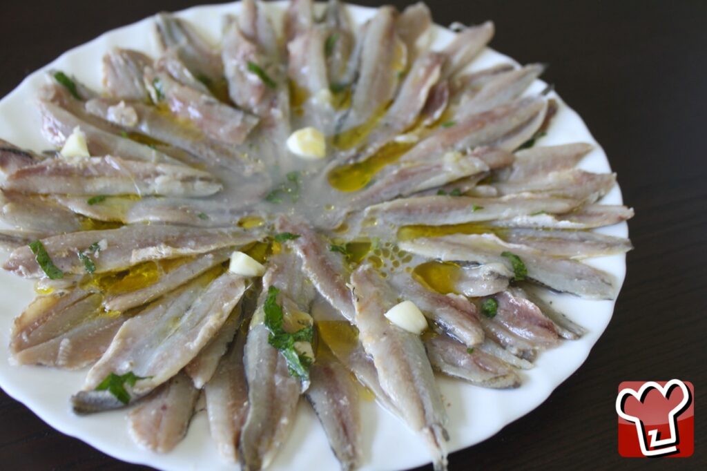Marinated anchovies from Puglia