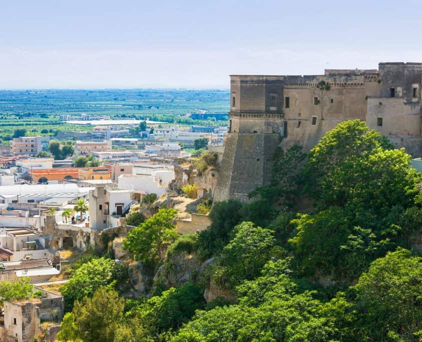 The castle of Massafra above the ravine