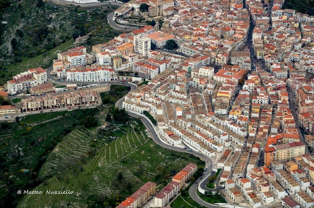 Monte Sant'Angelo seen from above, on the Gargano