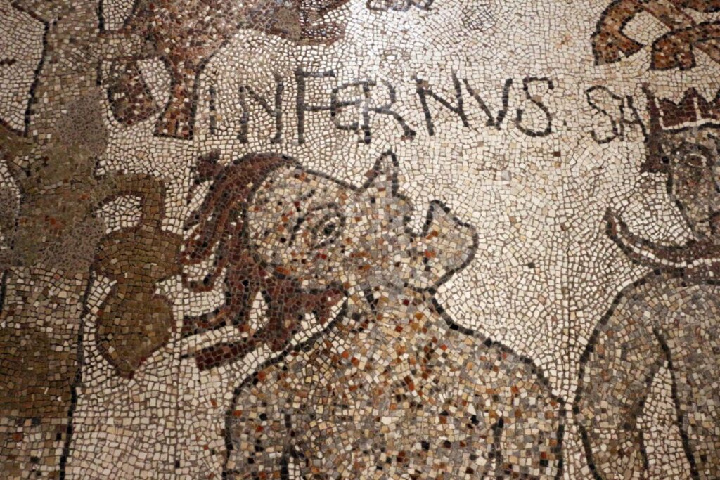 A detail of the medieval floor mosaic in Otranto cathedral