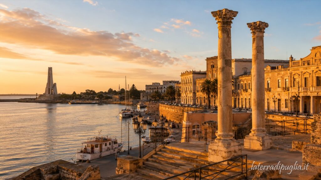 The Roman columns on the seafront at Brindisi