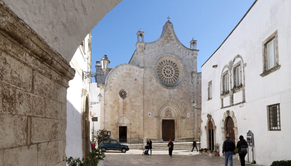 The cathedral of Ostuni and its rose window
