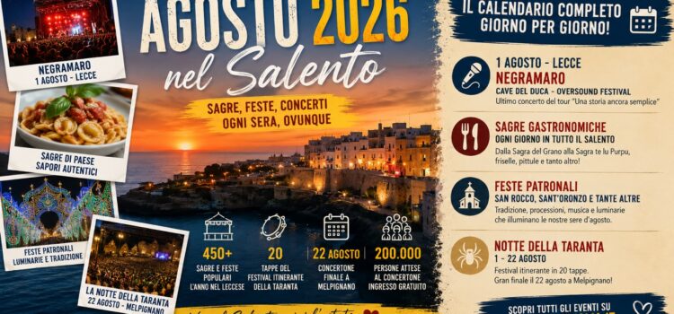 Events in the Salento in August 2026