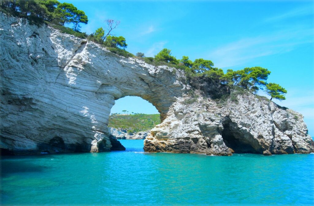 The Adriatic Cycle Route in Puglia: the high coast of the Gargano, where the route splits in two