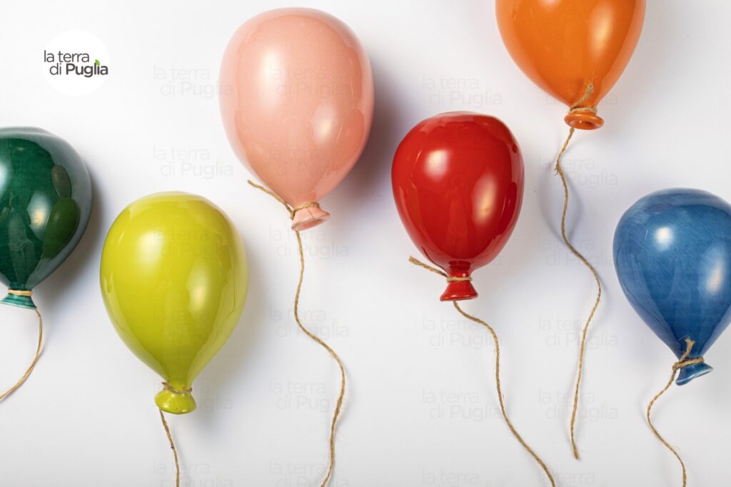 Hand-made ceramic balloons from Puglia