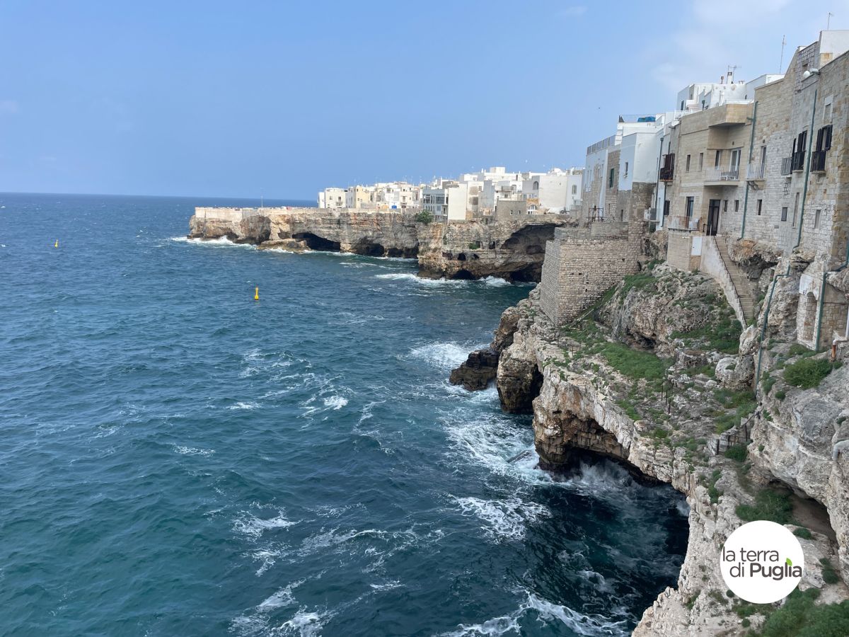The cliffs of Polignano a Mare above the Adriatic