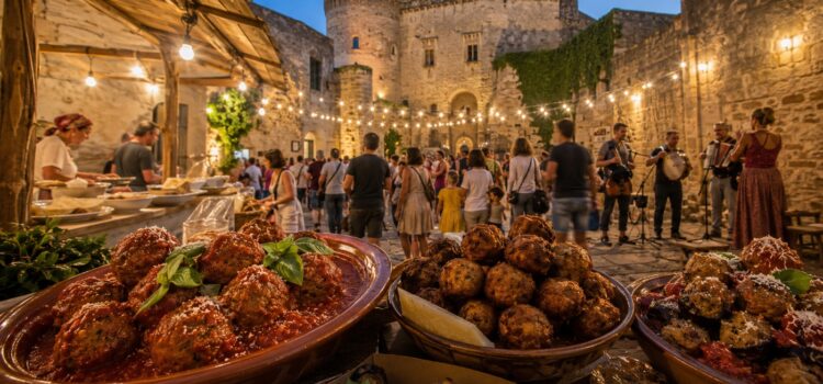 A village food festival in Puglia