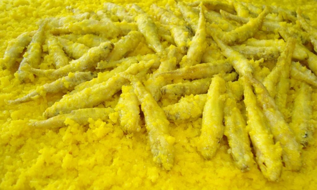 Scapece of Gallipoli, fried fish preserved with saffron
