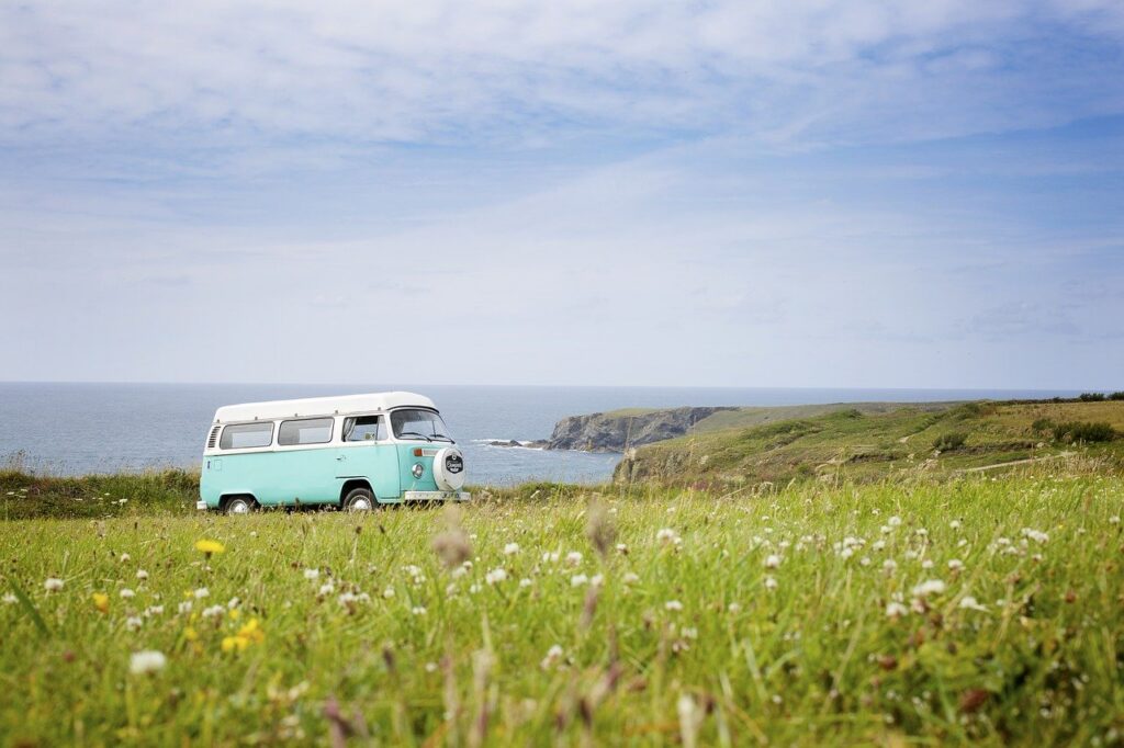 A camper van on an Apulian road